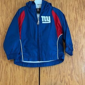 NFL team apparel 18 months NY Giants blue and red light jacket